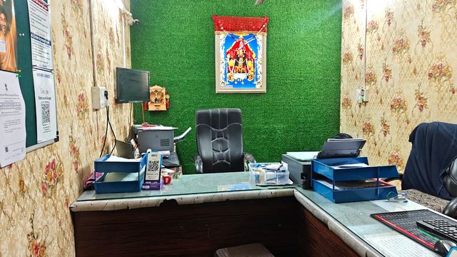 Front desk at the Harsiddhi Services Gazette documentation office, Chhani Jakatnaka, Vadodara